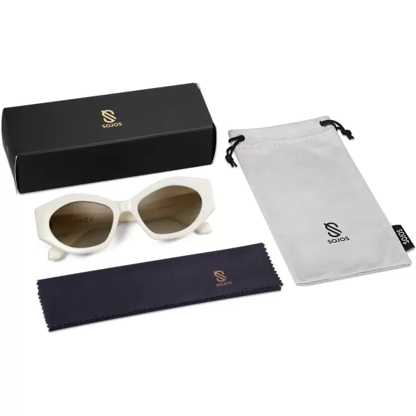 SOJOS Trendy Hexagonal Polarized Sunglasses for Womens MensRetro Polygon Shades Designer Inspired UV400 Sun Glasses SJ2307Beige