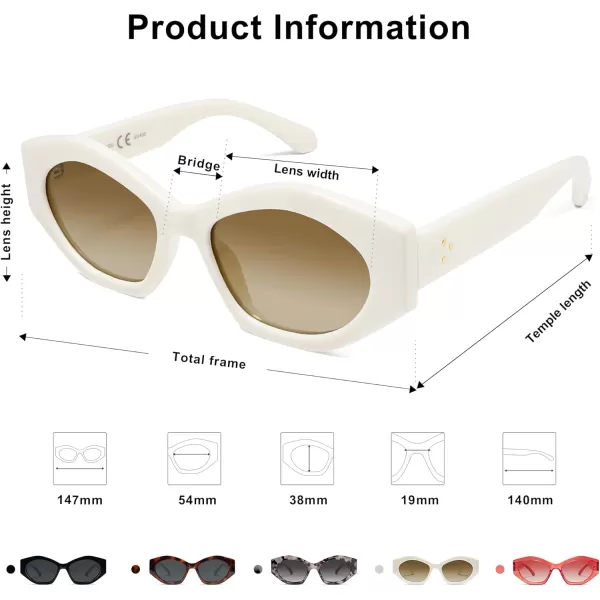 SOJOS Trendy Hexagonal Polarized Sunglasses for Womens MensRetro Polygon Shades Designer Inspired UV400 Sun Glasses SJ2307Beige