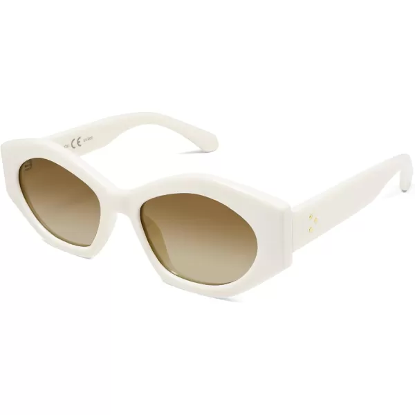 SOJOS Trendy Hexagonal Polarized Sunglasses for Womens MensRetro Polygon Shades Designer Inspired UV400 Sun Glasses SJ2307Beige