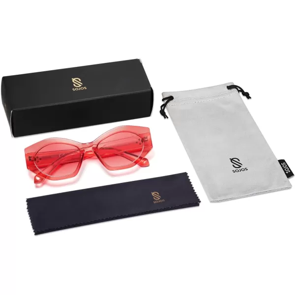 SOJOS Trendy Hexagonal Polarized Sunglasses for Womens MensRetro Polygon Shades Designer Inspired UV400 Sun Glasses SJ2307Pink