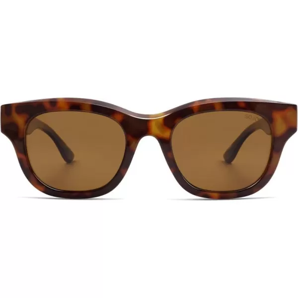 SOJOS Polarized Sunglasses womens men Trendy Small Designer Shades SJ2289Brown