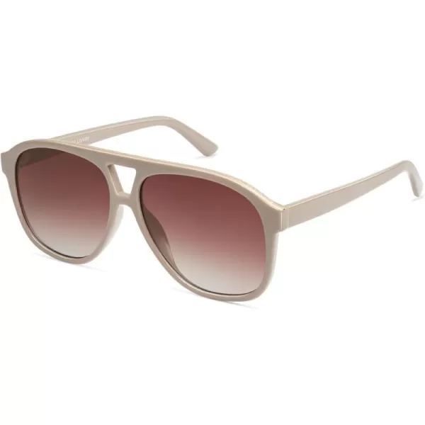 SOJOS Retro Trendy Aviator Sunglasses for Women Men Classic Vintage UV400 Aviators SJ2315KhakiGradient Brown