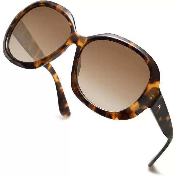 SOJOS Vintage Polarized Sunglasses Womens Trendy Oversize Big Frame Sun Glasses UV Protection SJ2209Tortoise Brown