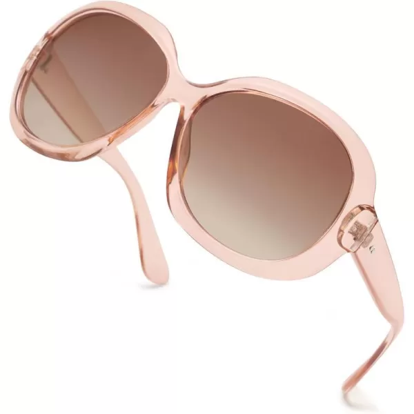 SOJOS Vintage Polarized Sunglasses Womens Trendy Oversize Big Frame Sun Glasses UV Protection SJ2209Transparent Pink Pink