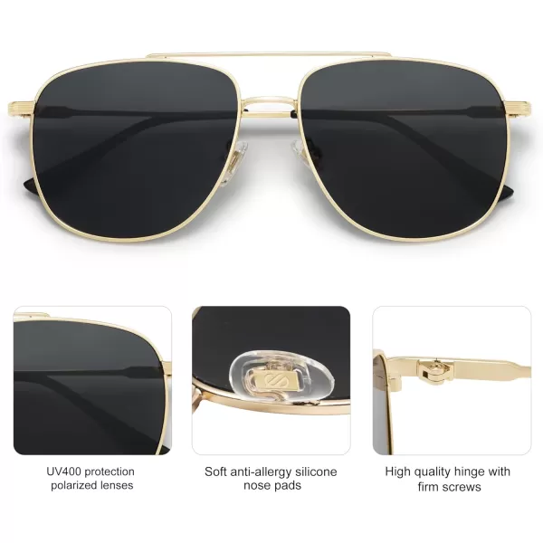 SOJOS Polarized Aviator Sunglasses Womens Men Trendy Designer Shades SJ1218Black