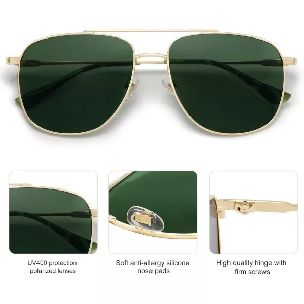 SOJOS Polarized Aviator Sunglasses Womens Men Trendy Designer Shades SJ1218Green