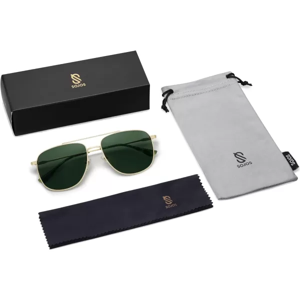 SOJOS Polarized Aviator Sunglasses Womens Men Trendy Designer Shades SJ1218Green