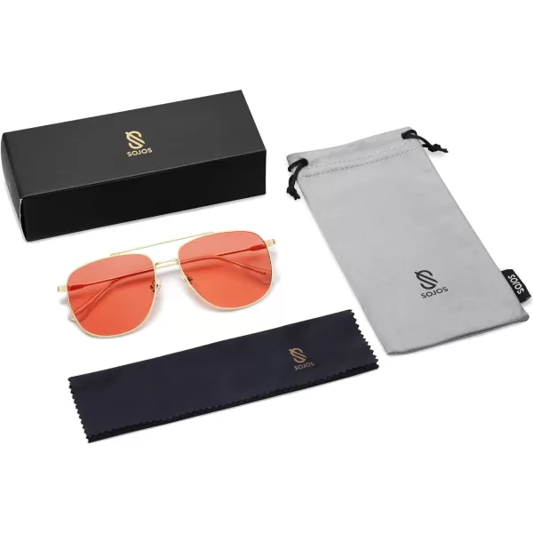 SOJOS Polarized Aviator Sunglasses Womens Men Trendy Designer Shades SJ1218Light Brown