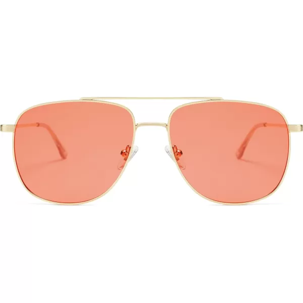 SOJOS Polarized Aviator Sunglasses Womens Men Trendy Designer Shades SJ1218Light Brown