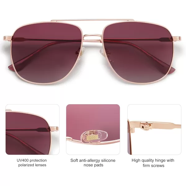 SOJOS Polarized Aviator Sunglasses Womens Men Trendy Designer Shades SJ1218Purple
