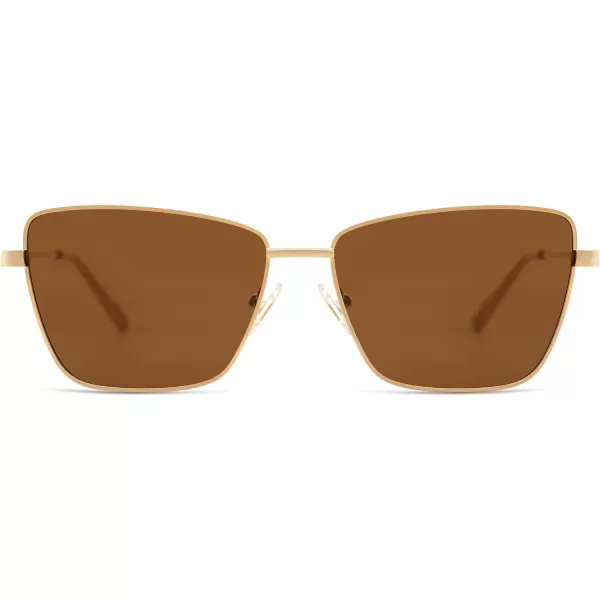 SOJOS Trendy Polarized Cat Eye Sunglasses Womens Flat Lens Retro Metal Frame Shades Lentes De Sol Para Mujer SJ1189Metallic