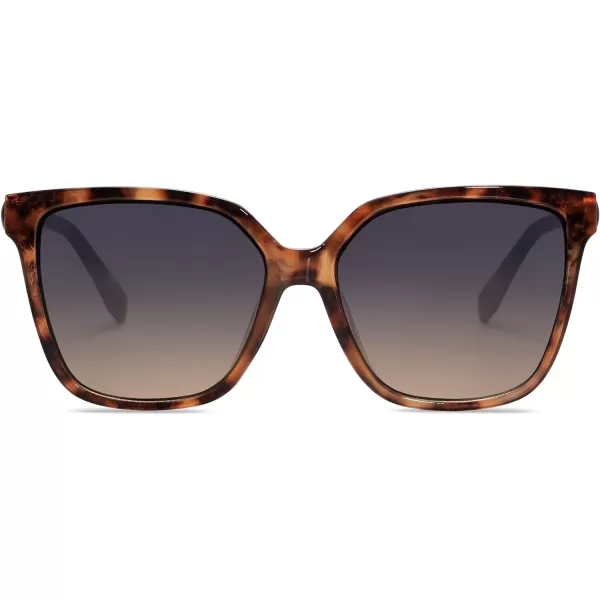 SOJOS Trendy Square Sunglasses for Women Fashion UV Protection Lens Womens Sunnies Sunglasses SJ2196Brown Tortoise