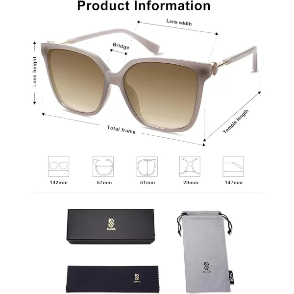 SOJOS Trendy Square Sunglasses for Women Fashion UV Protection Lens Womens Sunnies Sunglasses SJ2196Solid Grey