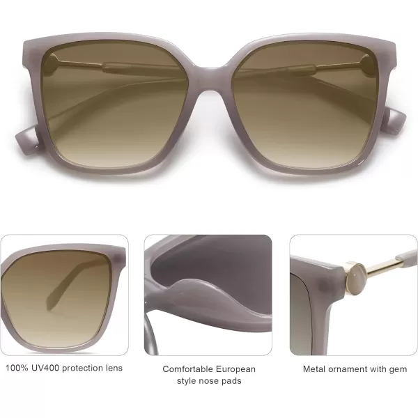 SOJOS Trendy Square Sunglasses for Women Fashion UV Protection Lens Womens Sunnies Sunglasses SJ2196Solid Grey