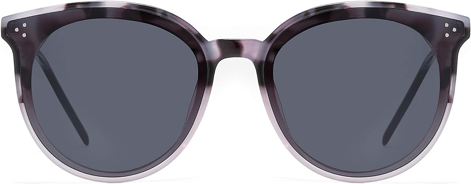 SOJOS Classic Round Sunglasses Womens Mens Trendy Oversized Shades Retro Vintage SunniesGrey TortoiseGrey