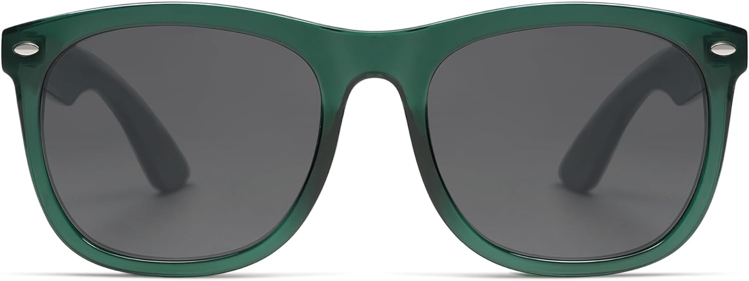 SOJOS Classic Square Sunglasses for Women Men Vintage Retro Oversized Womens UV400 Sun Glasses SJ2270Crystal GreenGrey