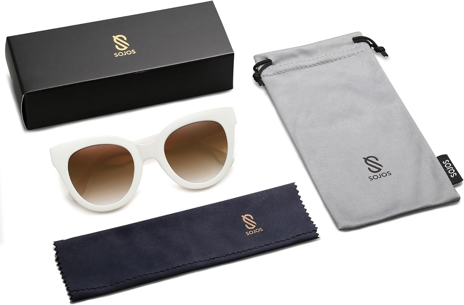 SOJOS Retro Oversized Cateye Sunglasses for Women Large Vintage Trendy Shades SJ2074CreamBrown