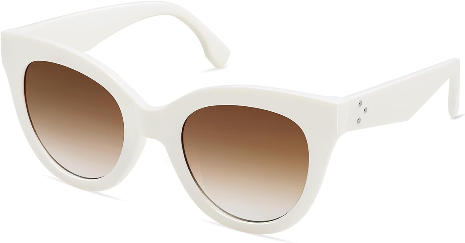 SOJOS Retro Oversized Cateye Sunglasses for Women Large Vintage Trendy Shades SJ2074CreamBrown