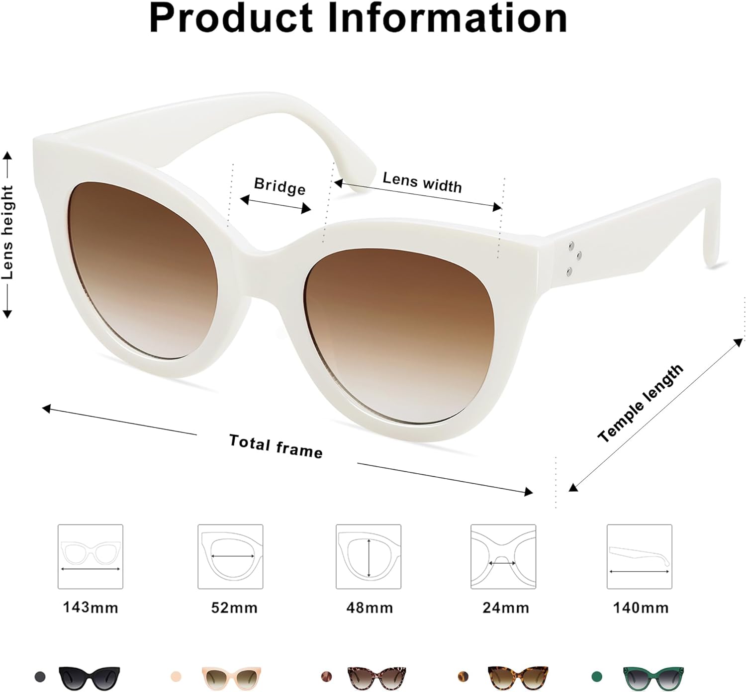 SOJOS Retro Oversized Cateye Sunglasses for Women Large Vintage Trendy Shades SJ2074CreamBrown
