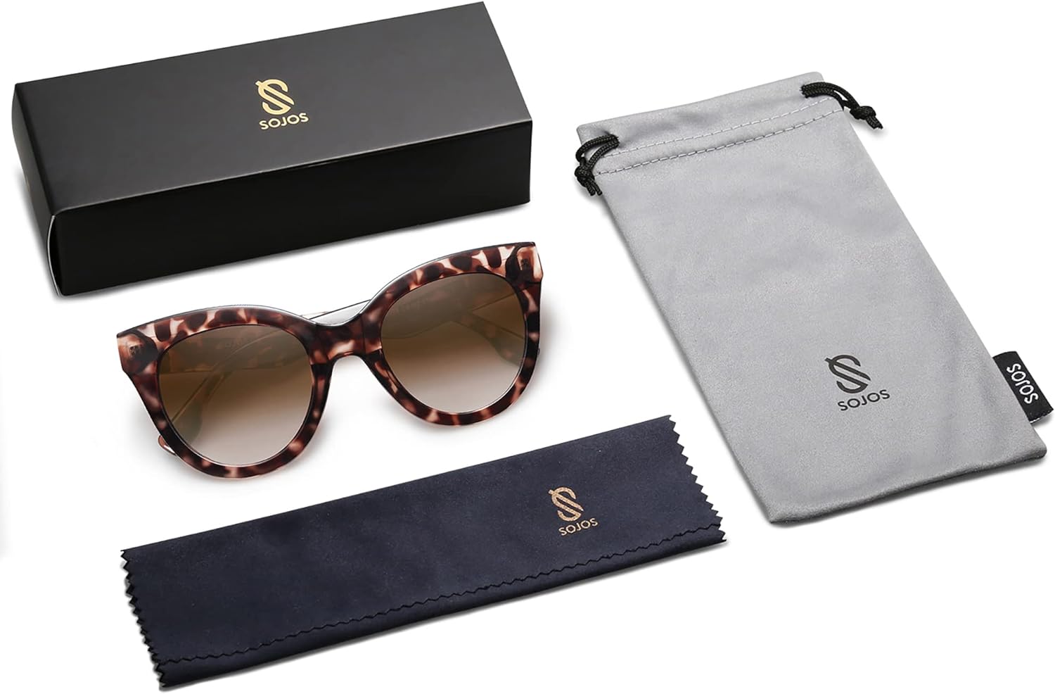 SOJOS Retro Oversized Cateye Sunglasses for Women Large Vintage Trendy Shades SJ2074LeopardBrown