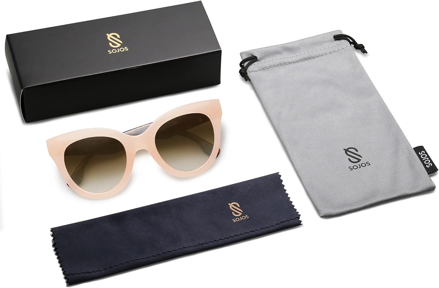 SOJOS Retro Oversized Cateye Sunglasses for Women Large Vintage Trendy Shades SJ2074Milky BrownBrown