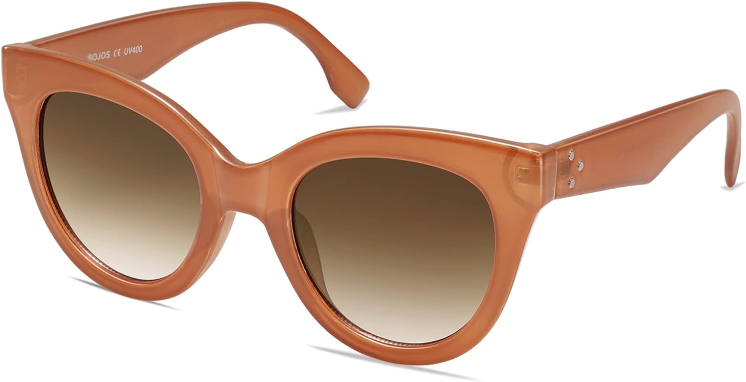 SOJOS Retro Oversized Cateye Sunglasses for Women Large Vintage Trendy Shades SJ2074OrangeBrown