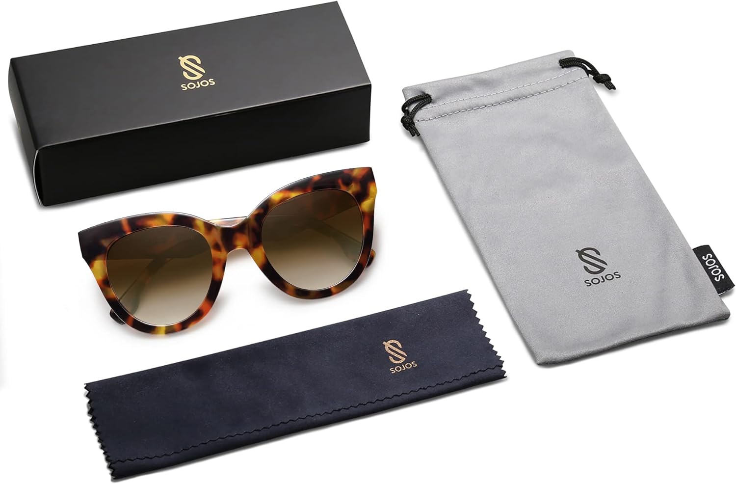 SOJOS Retro Oversized Cateye Sunglasses for Women Large Vintage Trendy Shades SJ2074TortoiseBrown