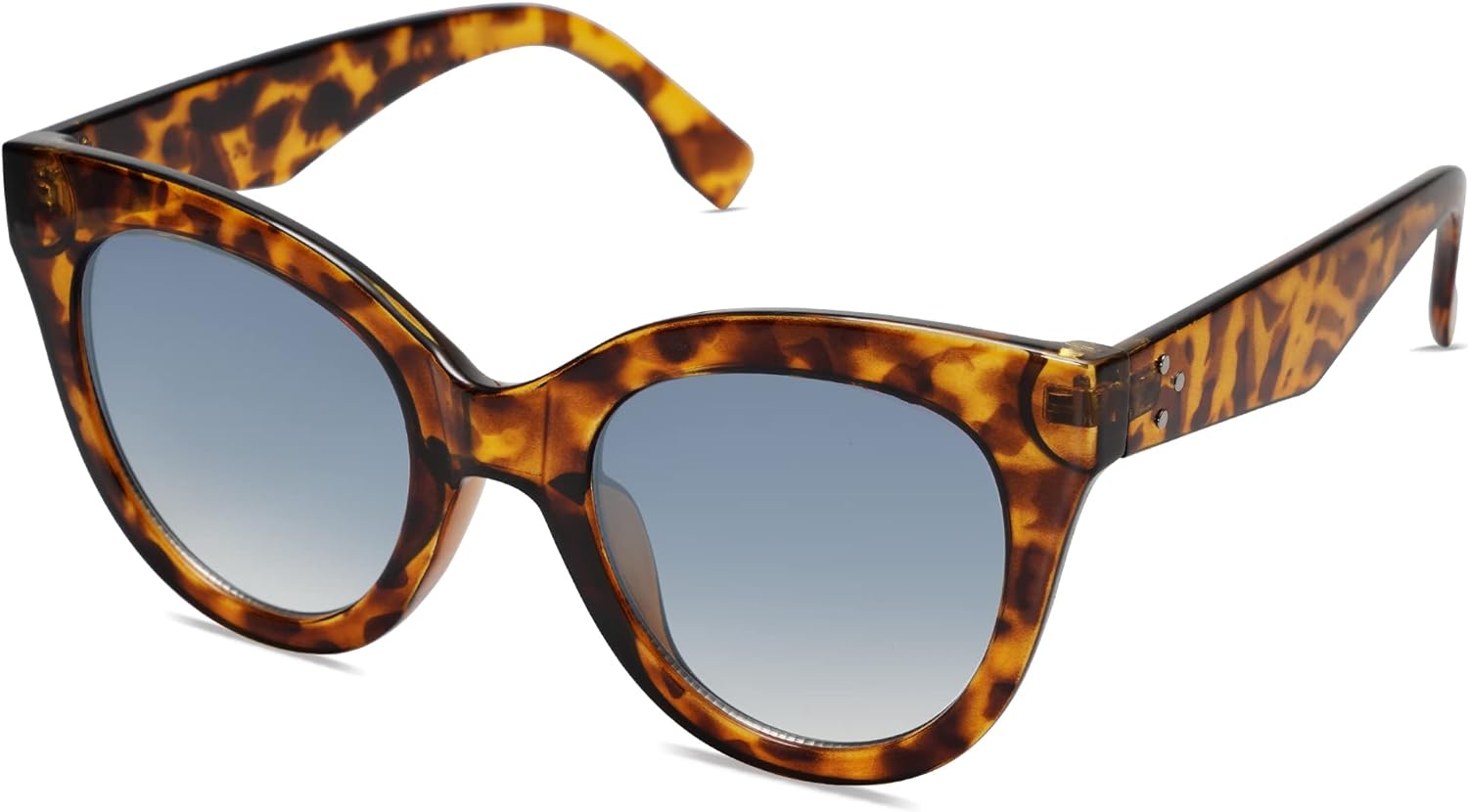 SOJOS Retro Oversized Cateye Sunglasses for Women Large Vintage Trendy Shades SJ2074Yellow TortoiseBlue