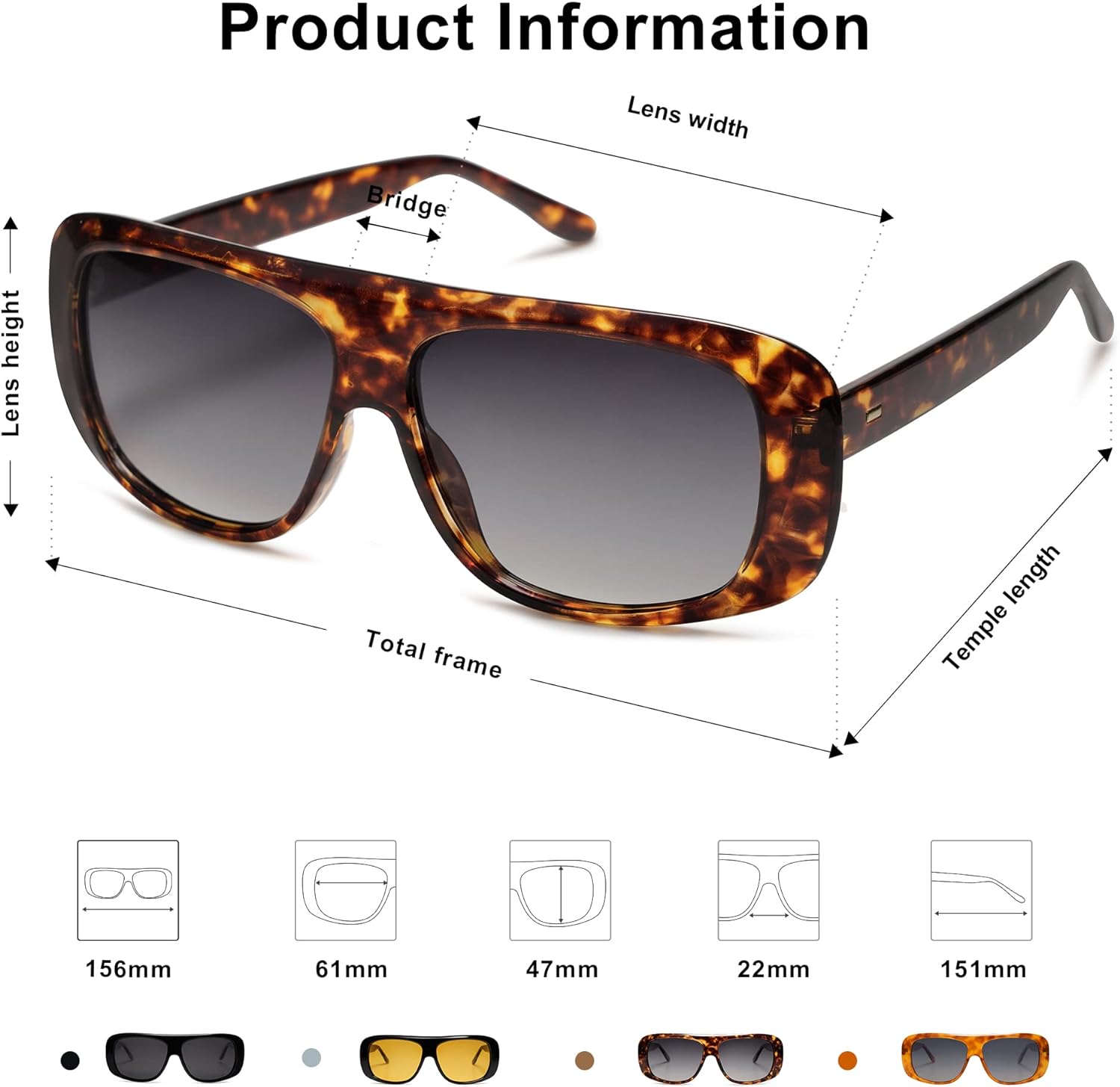SOJOS Retro Oversized Square Polarized Sunglasses Womens Men Vintage Shades Large Sun Glasses Bold Designer Sunnies SJ2243Brown Tortoise