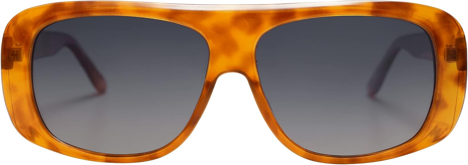 SOJOS Retro Oversized Square Polarized Sunglasses Womens Men Vintage Shades Large Sun Glasses Bold Designer Sunnies SJ2243Orange Tortoise