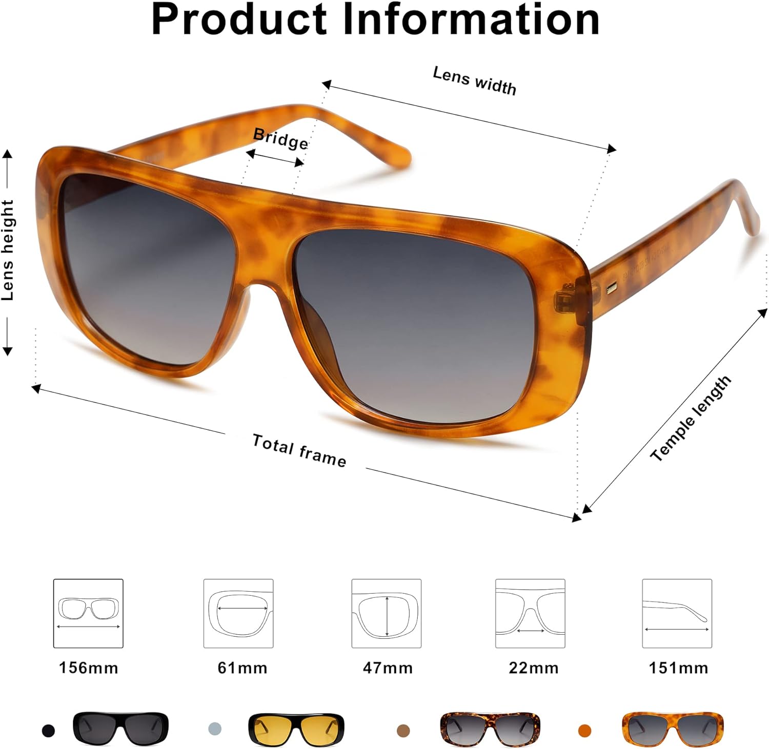 SOJOS Retro Oversized Square Polarized Sunglasses Womens Men Vintage Shades Large Sun Glasses Bold Designer Sunnies SJ2243Orange Tortoise