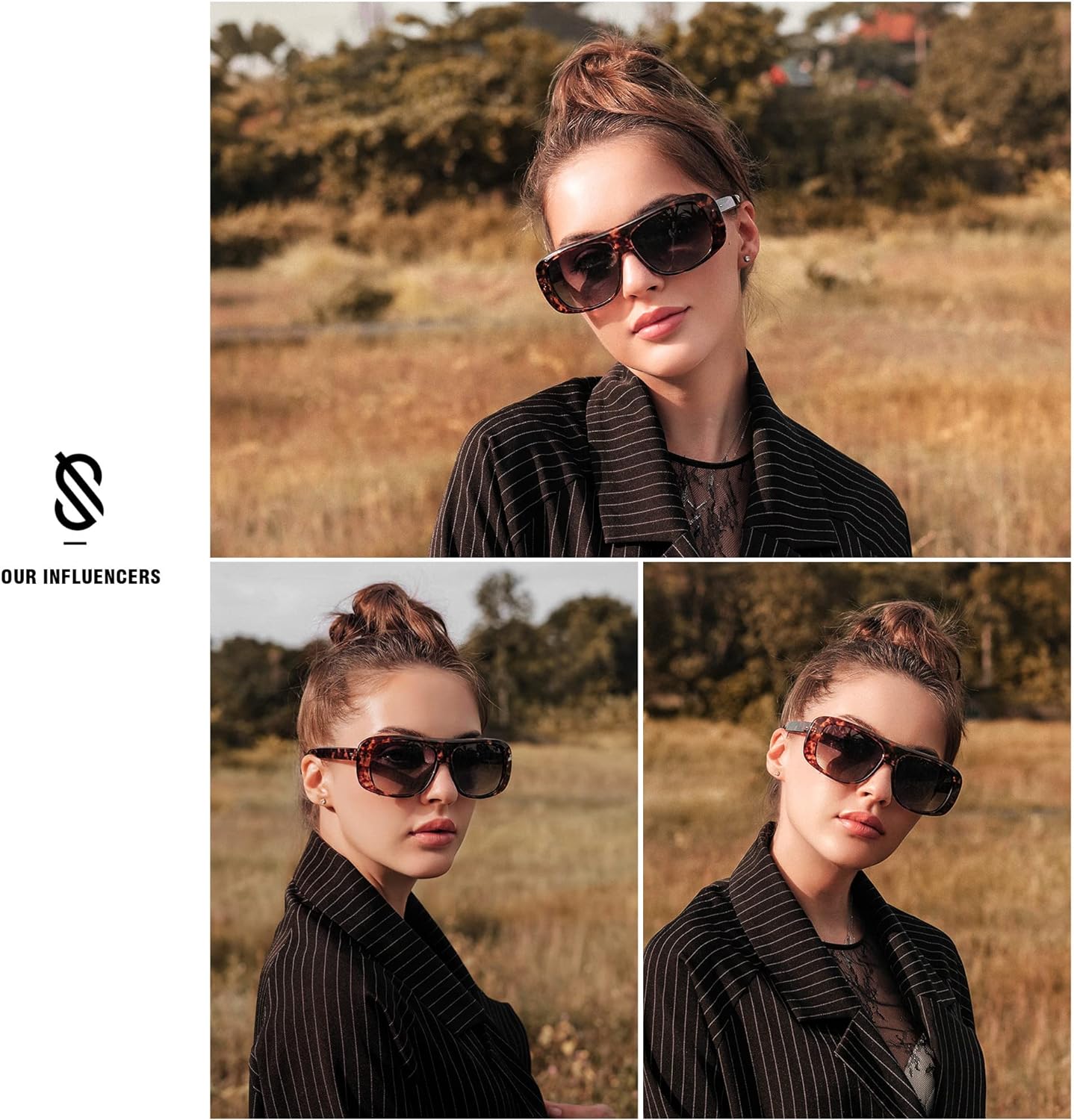 SOJOS Retro Oversized Square Polarized Sunglasses Womens Men Vintage Shades Large Sun Glasses Bold Designer Sunnies SJ2243Orange Tortoise