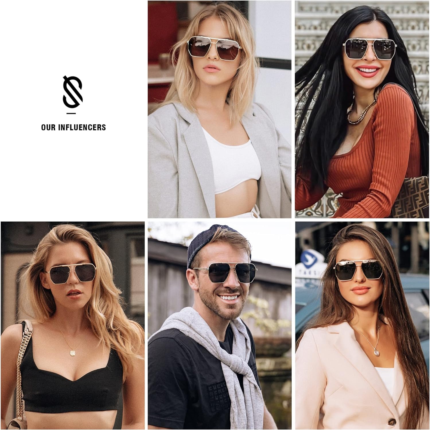SOJOS Retro Oversized Square Polarized Sunglasses for Women and Men Vintage Shades UV400 Classic Large Metal Sun GlassesMatte GreenGrey