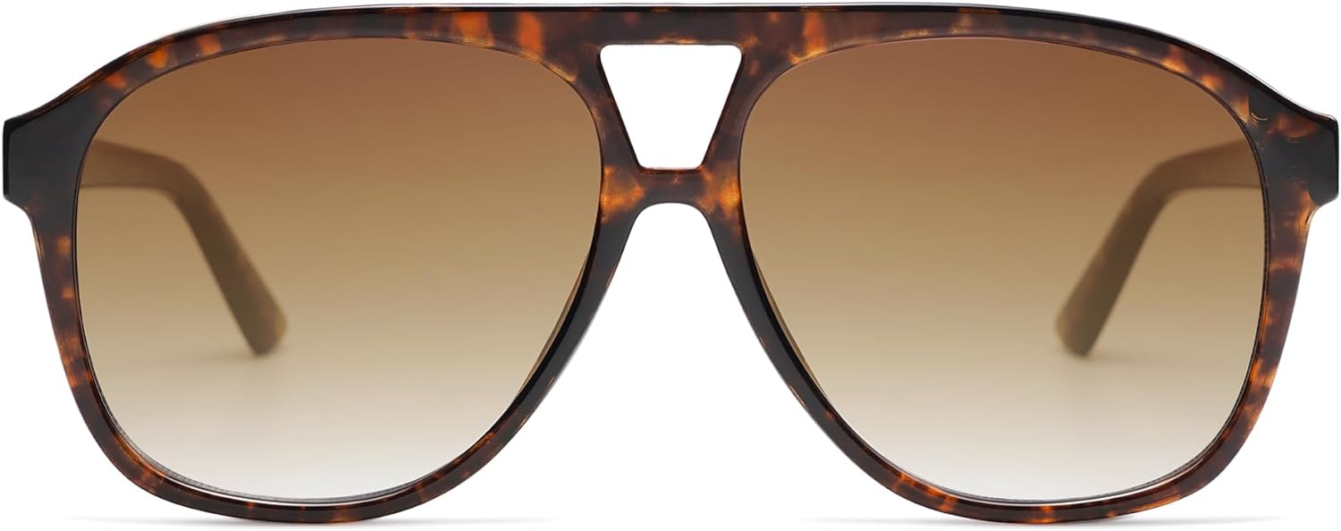 SOJOS Retro Trendy Aviator Sunglasses for Women Men Classic Vintage UV400 Aviators SJ2315Brown TortoiseGradient Brown