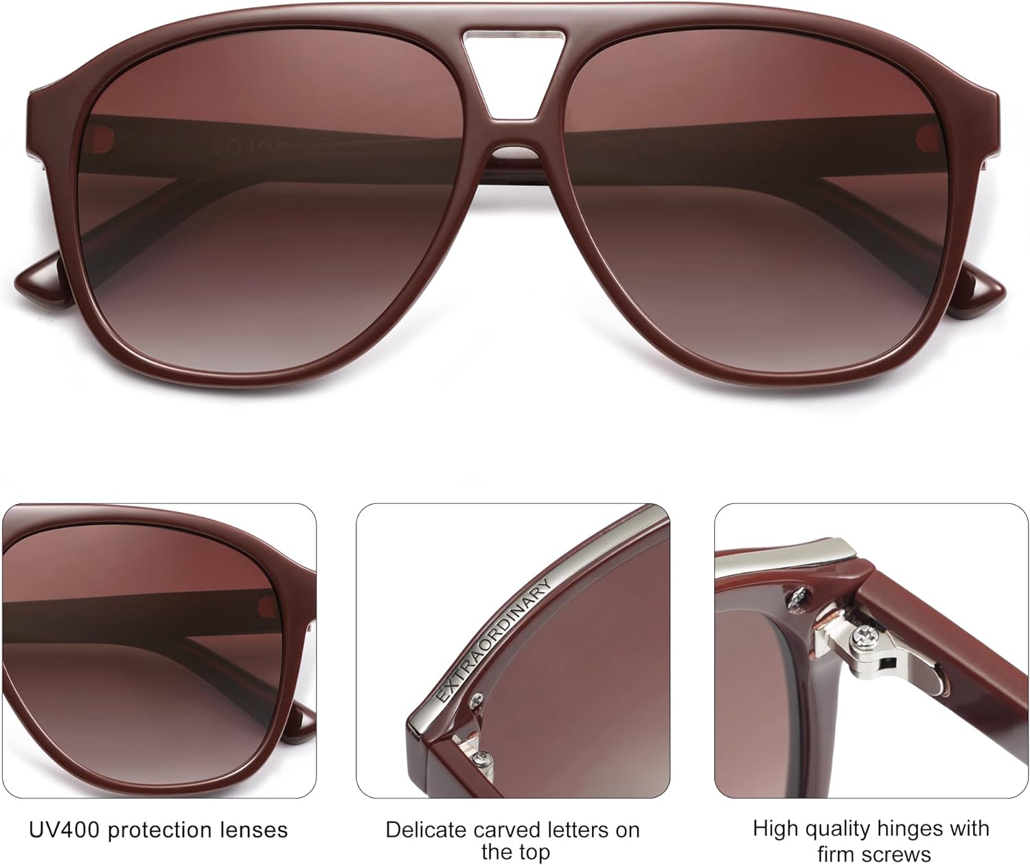 SOJOS Retro Trendy Aviator Sunglasses for Women Men Classic Vintage UV400 Aviators SJ2315RedRedish Brown