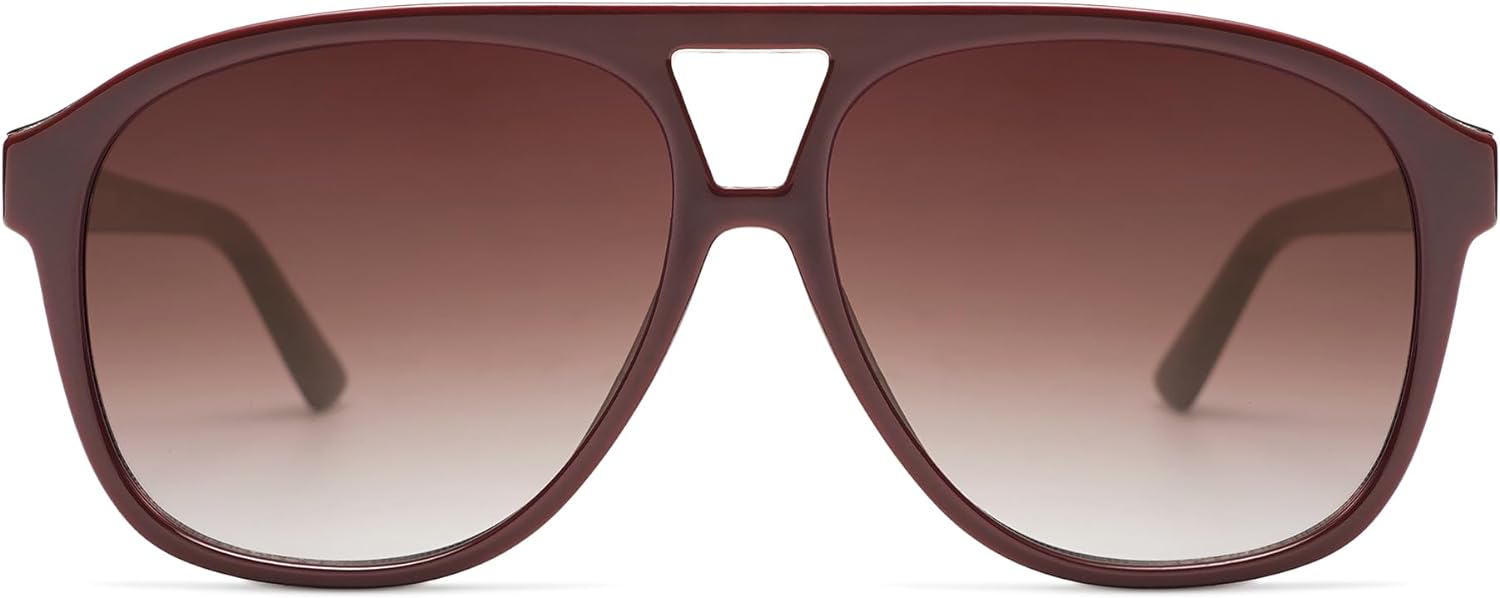 SOJOS Retro Trendy Aviator Sunglasses for Women Men Classic Vintage UV400 Aviators SJ2315RedRedish Brown