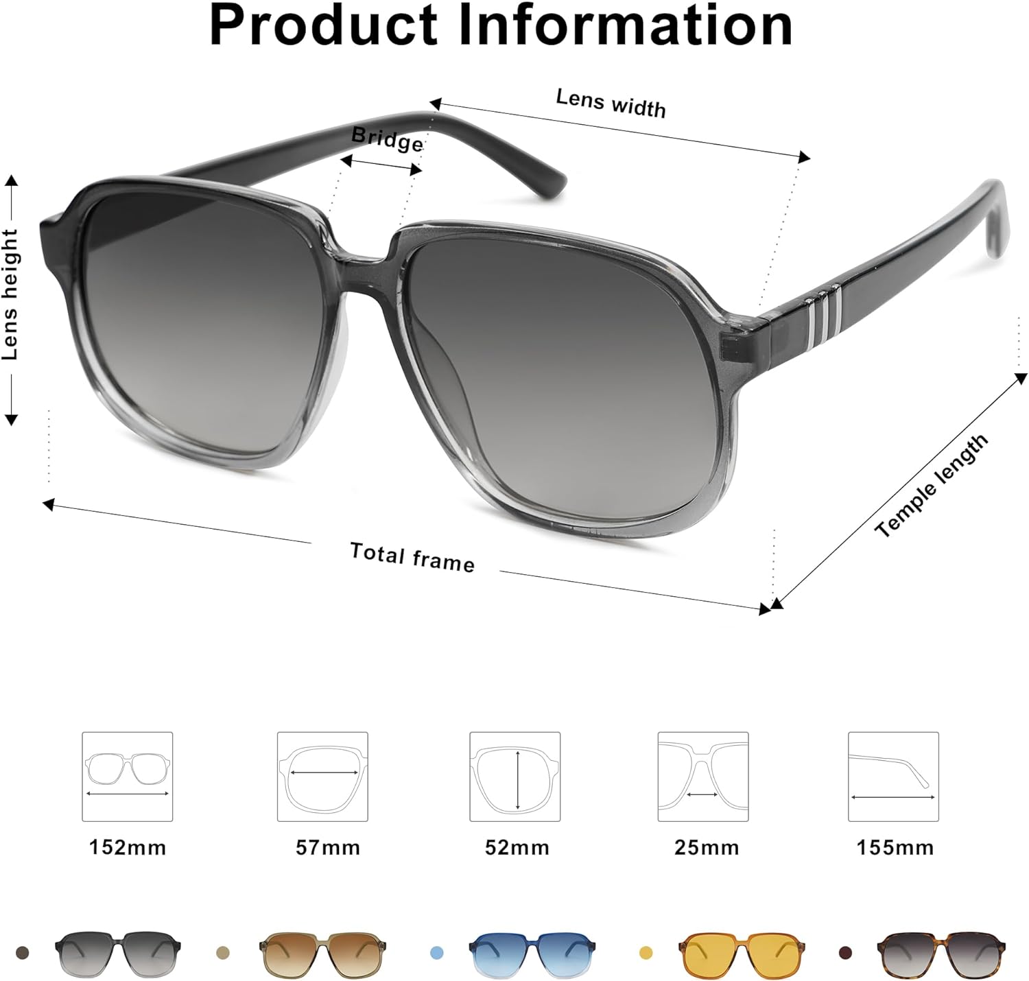SOJOS Retro Vintage Square Polarized Sunglasses for Women Men 70s Stylish Oversized Sunnies SJ2272Dark GreyGrey