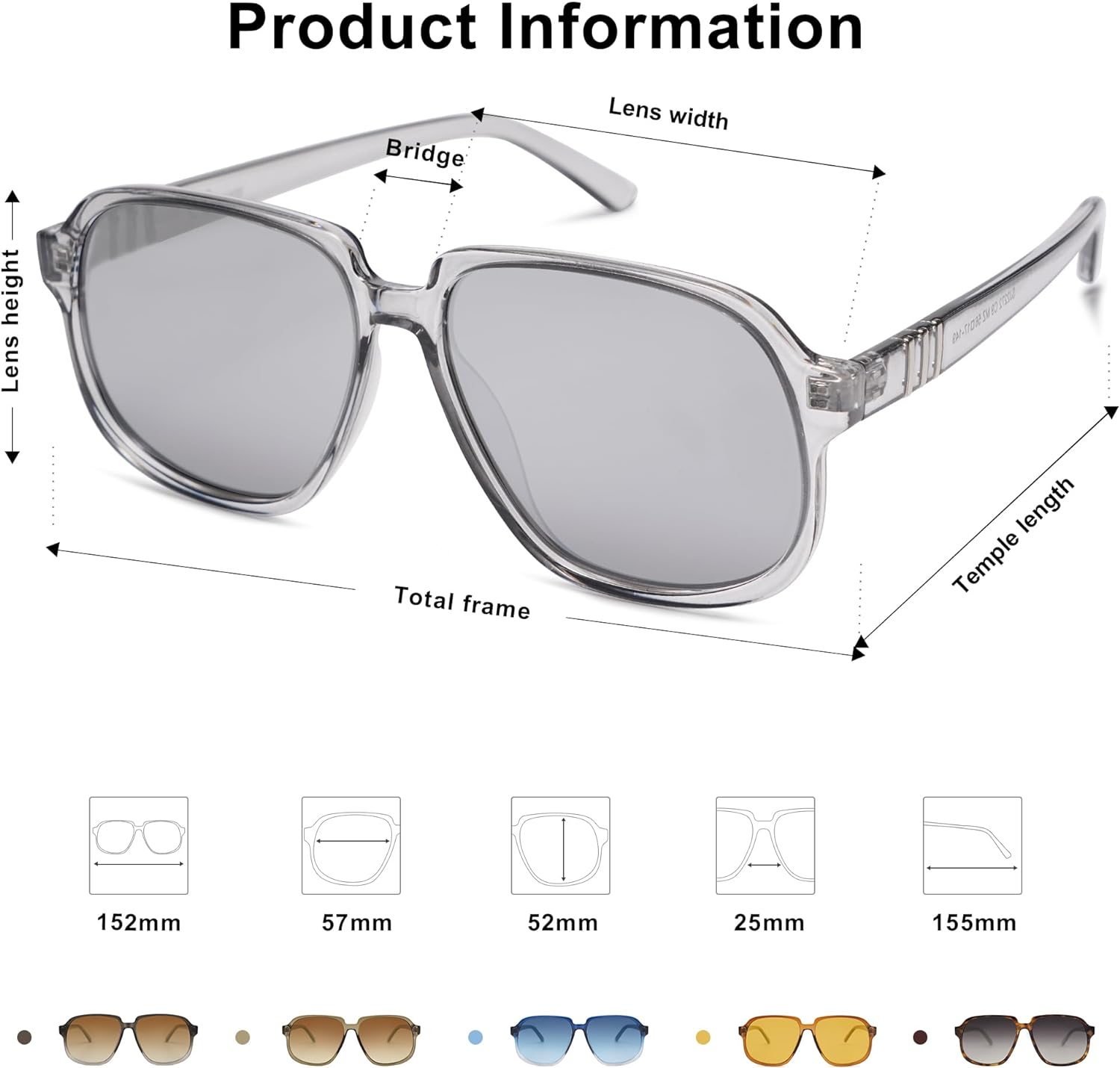 SOJOS Retro Vintage Square Polarized Sunglasses for Women Men 70s Stylish Oversized Sunnies SJ2272GreySilver Mirrored