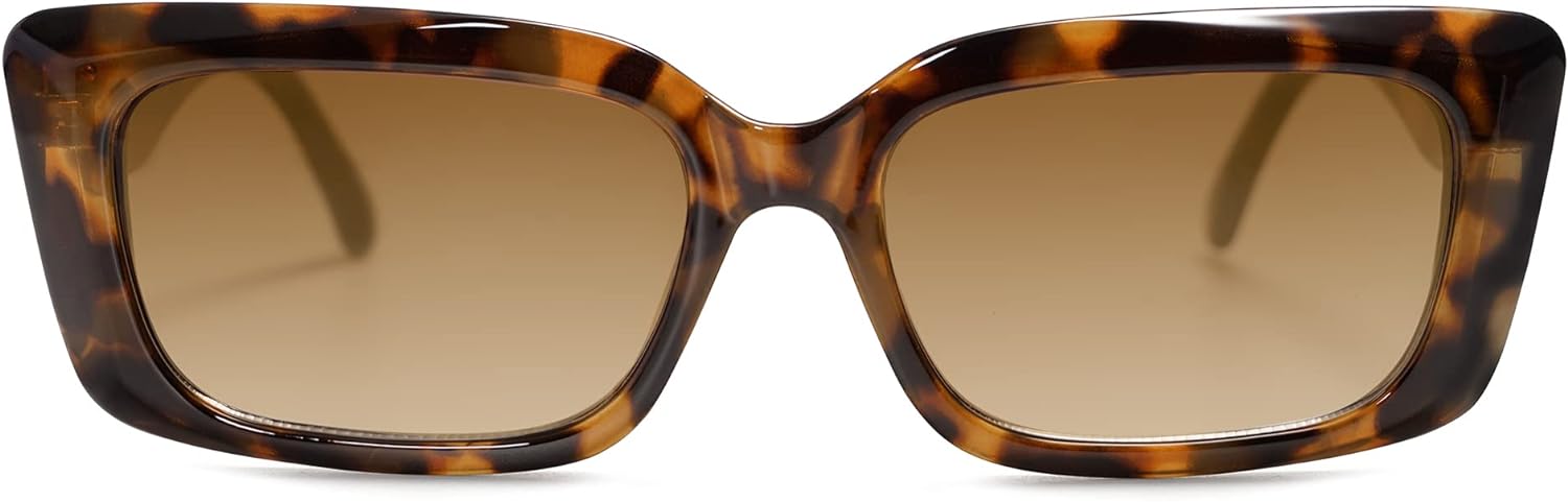 SOJOS Trendy Rectangular Sunglasses Womens Face 90s Retro Shades Sunnies Gafas de sole Chunky Angular Cornor Frame SJ2238Multicolor