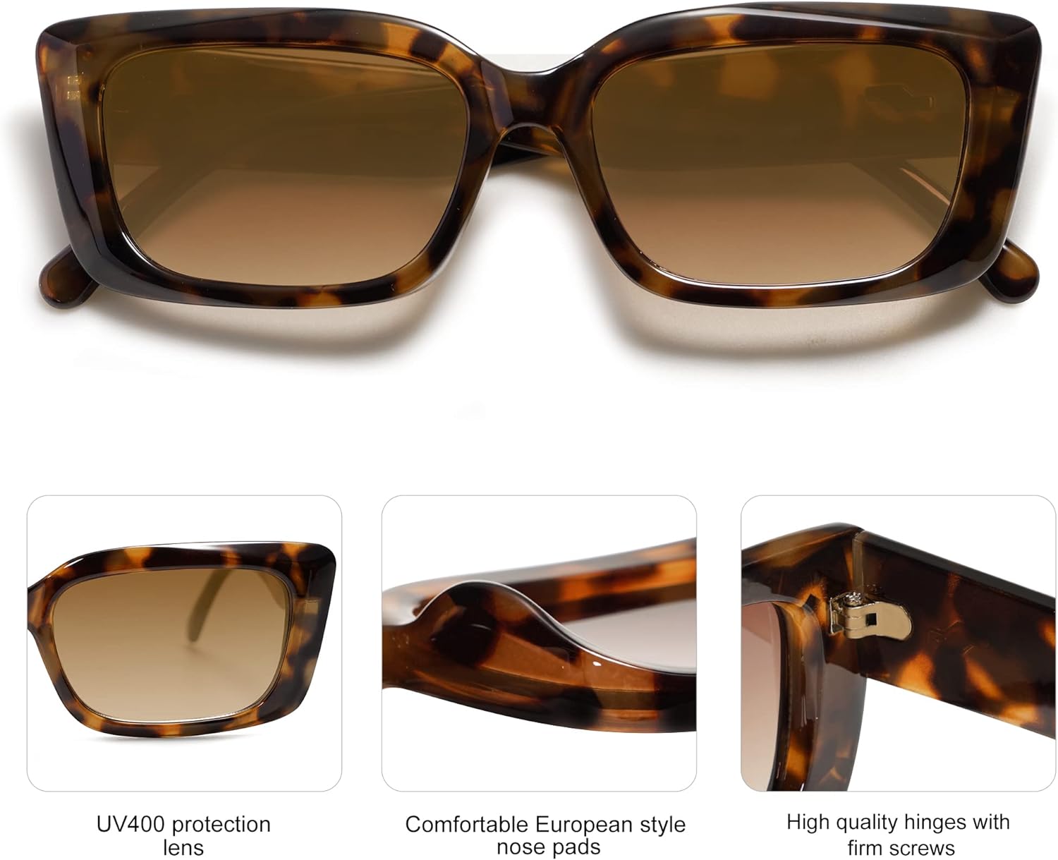 SOJOS Trendy Rectangular Sunglasses Womens Face 90s Retro Shades Sunnies Gafas de sole Chunky Angular Cornor Frame SJ2238Multicolor