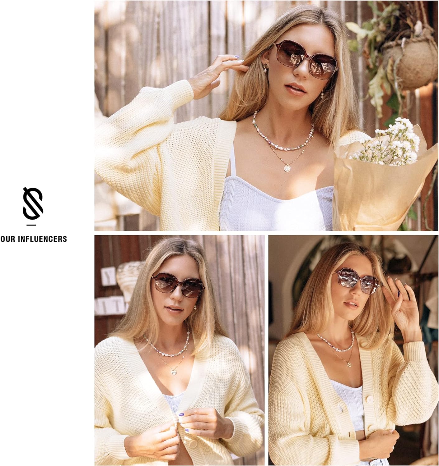 SOJOS Vintage Big Oversized Square Sunglasses for Women TR90 Frame Womens Shades Sunglasses SJ5097Tortoise