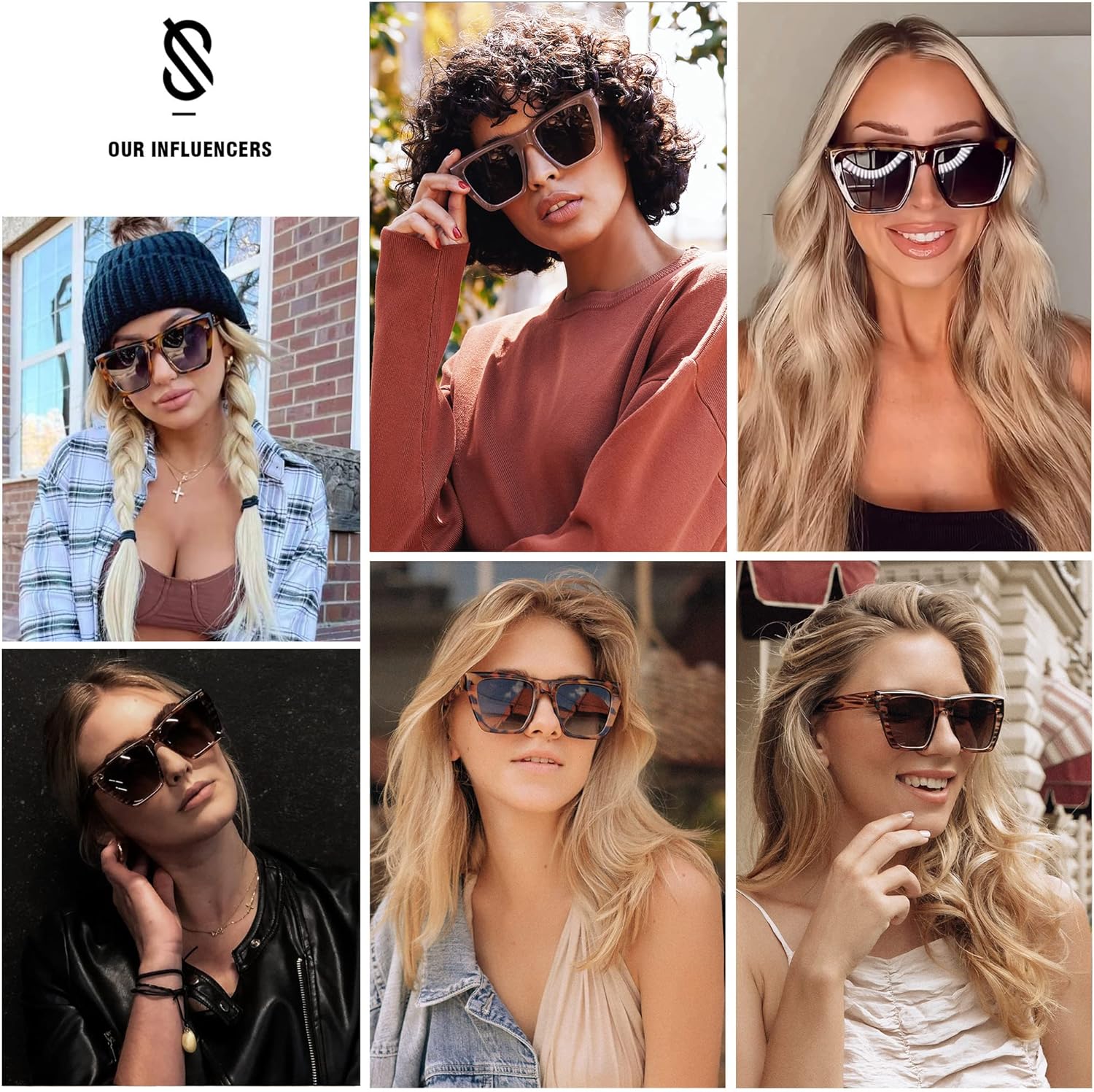 SOJOS Vintage Oversized Square Cat Eye Polarized Sunglasses for Women Trendy Fashion Cateye Style Sunglasses SJ2179Leopard Print