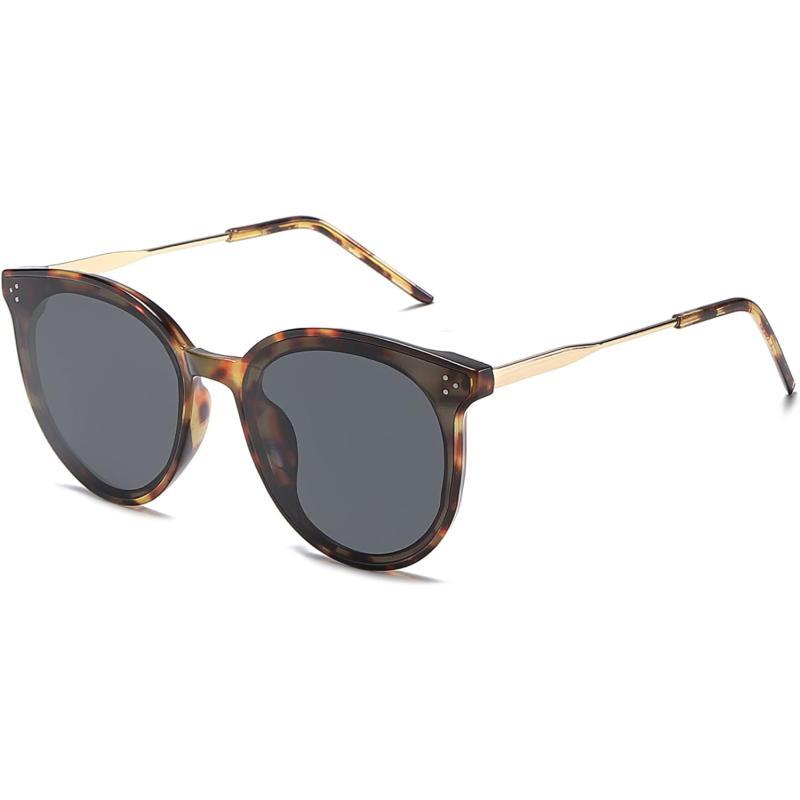 SOJOS Classic Round Sunglasses Womens Mens Trendy Oversized Shades Retro Vintage SunniesDark TortoiseGrey