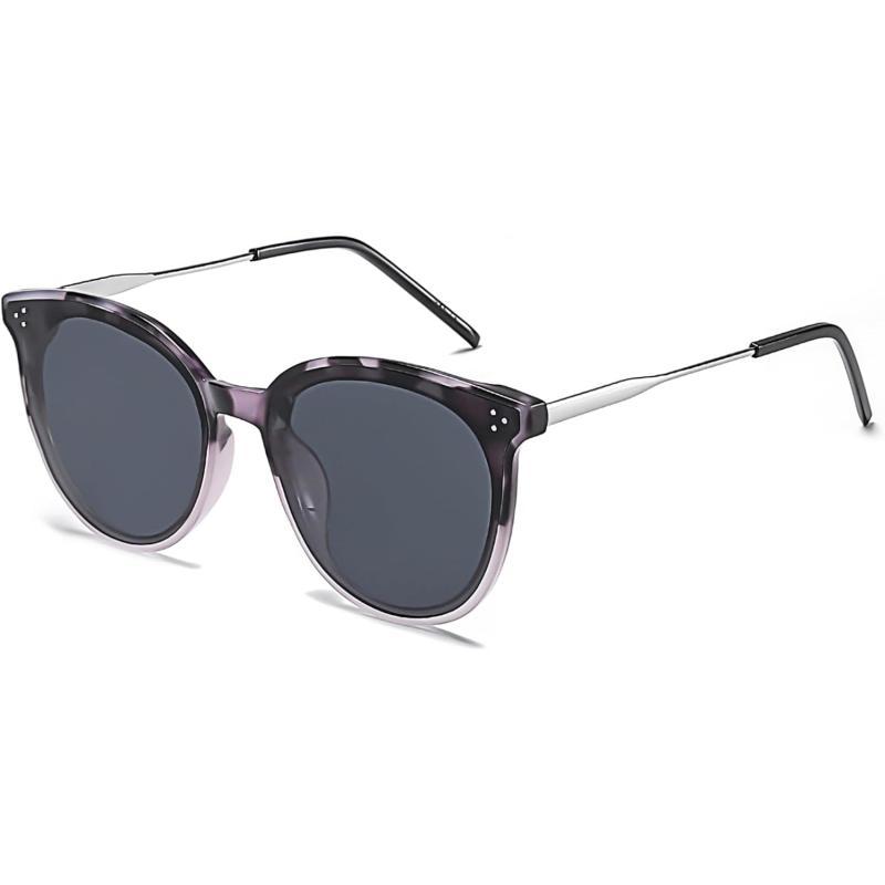 SOJOS Classic Round Sunglasses Womens Mens Trendy Oversized Shades Retro Vintage SunniesGrey TortoiseGrey