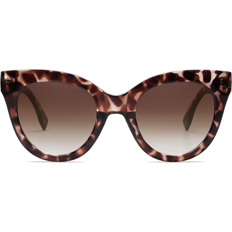SOJOS Retro Oversized Cateye Sunglasses for Women Large Vintage Trendy Shades SJ2074LeopardBrown