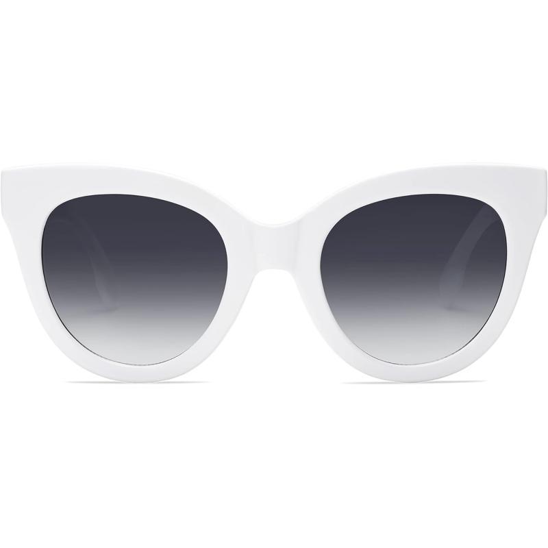 SOJOS Retro Oversized Cateye Sunglasses for Women Large Vintage Trendy Shades SJ2074WhiteGrey