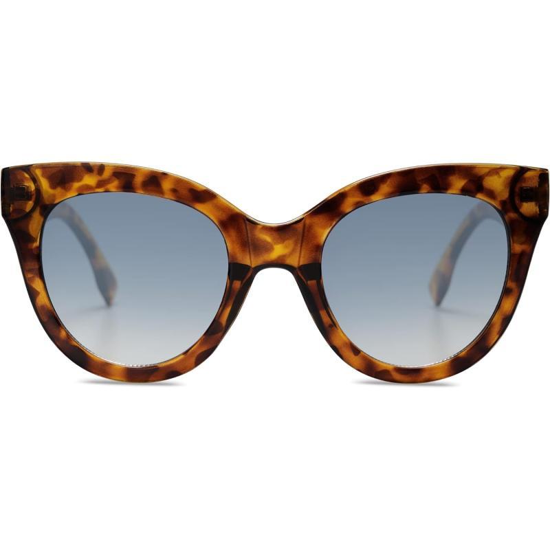 SOJOS Retro Oversized Cateye Sunglasses for Women Large Vintage Trendy Shades SJ2074Yellow TortoiseBlue