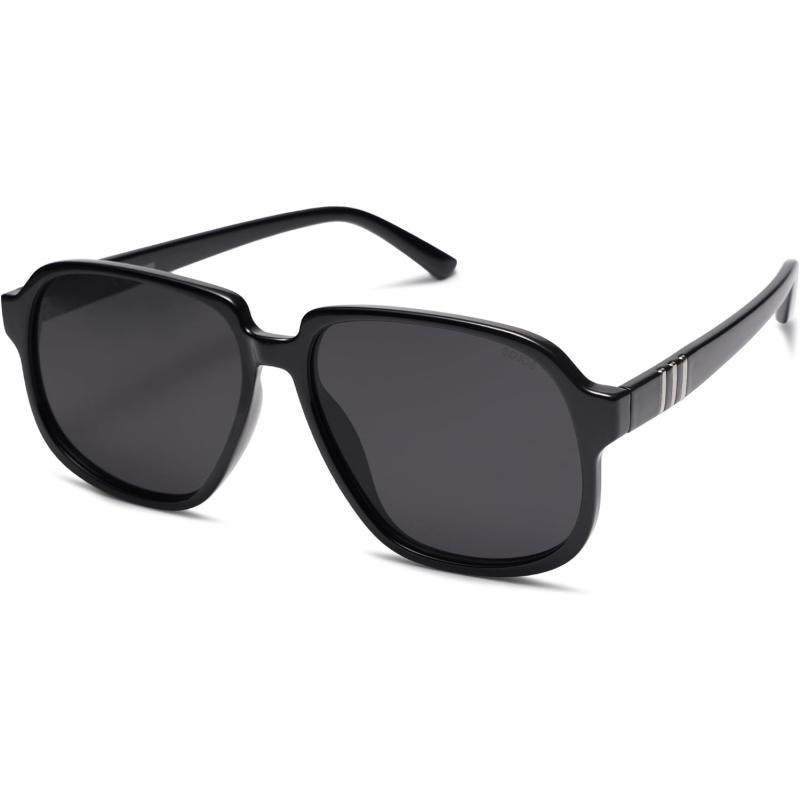 SOJOS Retro Vintage Square Polarized Sunglasses for Women Men 70s Stylish Oversized Sunnies SJ2272BlackGrey