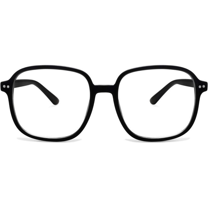 SOJOS Square Blue Light Blocking Glasses Oversized for Women TR90 Frame Filter SJ5081C1 Black Frame AntiBlue Light Lens
