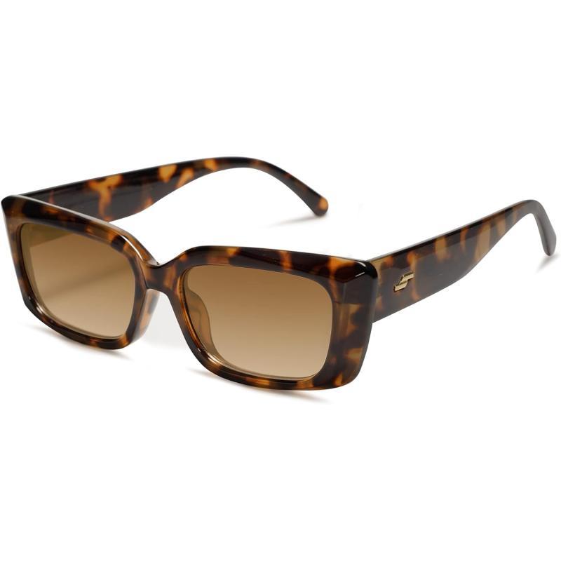 SOJOS Trendy Rectangular Sunglasses Womens Face 90s Retro Shades Sunnies Gafas de sole Chunky Angular Cornor Frame SJ2238Multicolor